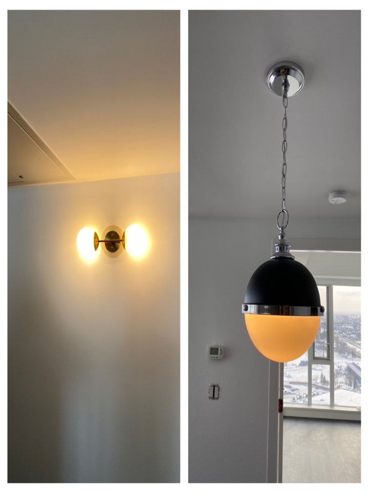 Condo Light Fixture Installation by Platinum Electrical Services in Downtown Calgary